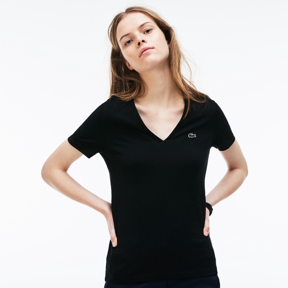 lacoste black v neck